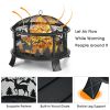 40,000 BTU 28 Inches Propane Gas Fire Pit Table With Cover