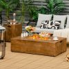 48 x 27 Inch Outdoor Gas Fire Pit Table 50,000 BTU with Lava Rocks and Cover