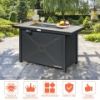 42" 60,000 Btu Rectangular Propane Gas Fire. with ceramic tabletop is a versatile piece of patio furniture for using all year round.