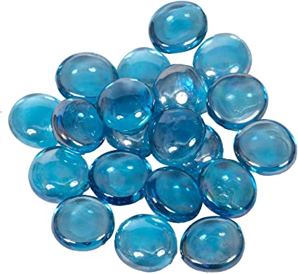 Glass Fire Beads Light Blue Iridescent Dagan 3/4 Inch 10 Pound