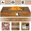 48 x 27 Inch Outdoor Gas Fire Pit Table 50,000 BTU with Lava Rocks and Cover