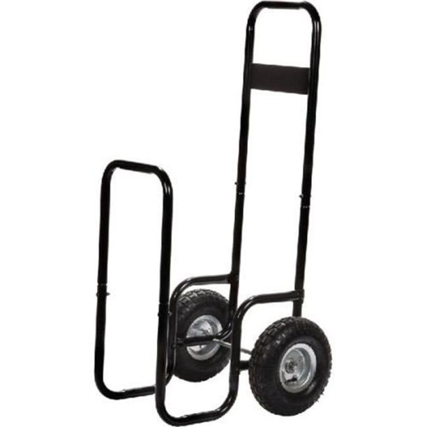 Log Cart For Firewood, Black with Rubber Wheels Dagan LC991