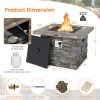 34.5 Inch Square Propane Gas Fire Pit Table with Lava Rock and PVC Cover