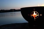 Wood Burning Fire Pit with Iron Oxide "Navigator" by Fire Pit Art