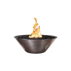 Remi Hammered Copper Gas Fire Bowl 31 in. The Outdoor Plus