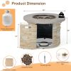36 Inch Propane Gas Fire Pit Table with Lava Rock and PVC cover