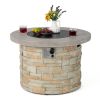 36 Inch Propane Gas Fire Pit Table with Lava Rock and PVC cover