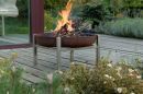 Wood Burning Fire Pit 25 inch Curonian Solid Steel Parnidis Tall