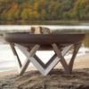 Curonian Vingis Fire Pit Combo of Rusting and Stainless Steel