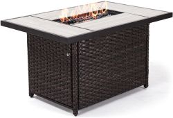 43 Inch Outdoor Gas Fire Pit Table 50,000 BTU Patio Propane Fire Pit Table