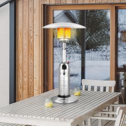 11; 000BTU Portable Tabletop Patio Stainless Steel Standing Propane Heater