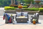 Direct Wicker Fire Pit Table With Chair Rattan Wicker Sofa Set out Door Furniture Garden Set