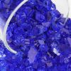 Fire Pit Glass Tempered Fire Glass 1/2" Diamond Blue Reflective, 10 lbs