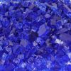 Fire Pit Glass Tempered Fire Glass 1/2" Diamond Blue Reflective, 10 lbs