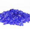 Fire Pit Glass Tempered Fire Glass 1/2" Diamond Blue Reflective 40 lbs