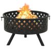 Fire Pit with Poker 26.8" XXL Steel
