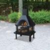 Outdoor Fireplace in Black Wood Burning by Endless Summer