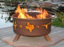 Wood Burning Fire Pit Patina Product F115 TX Lone Star Design