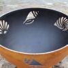 Wood Burning Fire Pit Iron Oxide "Beachcomber" by Fire Pit Art