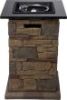 Morgan Hill LP Gas Fire Column With Faux Stone Style by GHP