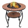 Mosaic Fire Pit Table Terracotta 26.8" Ceramic