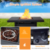 32 Inch 40000 BTU Propane Fire Pit Table with Lid and Fire Glass