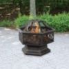 Oil Rubbed Bronze Wood Burning Outdoor Fire Pit with Lattice Design