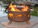 Wood Burning Fire Pit Patina Product F113 Safari Theme Design