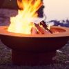 Saturn Woodburning Fire Pit With Lid Carbon Steel - Fire Pit Art