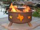 Wood Burning Fire Pit Patina Product F102 Texas Star and State