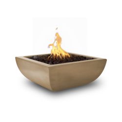 Concrete Bowl Gas Fire Pit the "Avalon" by The Outdoor Plus (TOP Fire Pit Size: 24", TOP Ignition: Match Light, TOP Colors: Brown (-BRN))