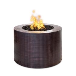 Fire Pits "Beverly" Collection Hammered Copper - Outdoor Plus (TOP Fire Pit Size: 30", TOP Ignition Options: Match Lit Ignition)