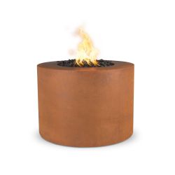 Fire Pits the "Beverly" Collection Corten Steel - The Outdoor Plus (TOP Fire Pit Size: 30", TOP Ignition Options: Match Lit Ignition)