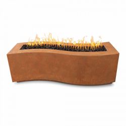 Fire Pits the "Billow" Collection Corten Steel - The Outdoor Plus (TOP Fire Pit Size: 60", TOP Ignition Options: Match Lit Ignition)
