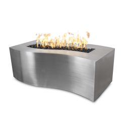 Fire Pits "Billow" Collection Stainless Steel - The Outdoor Plus (TOP Fire Pit Size: 60", TOP Ignition Options: Match Lit Ignition)