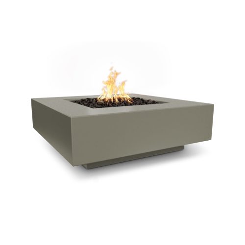 Square Gas Fire Pit "Cabo" by The Outdoor Plus - 36 & 48 Inch (TOP Fire Pit Size: 48", TOP Ignition Options: Match Lit Ignition)