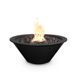 Concrete Powder Coat Gas Fire Bowl "Cazo" by The Outdoor Plus - 24-36 in. (TOP Ignition: Match Light, TOP Bowl Sizes: 24 inches)