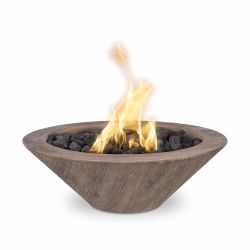 Cazo Gas Fire Bowl Woodgrain 24 and 32 inch The Outdoor Plus (Wood Grain Finish: Oak - OAK, TOP Ignition: Match Light, TOP Bowl Sizes: 24 inches)