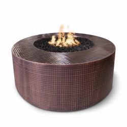 UNITY Hammered Copper FIRE PIT The Outdoor Plus 48, 60 and 72 inch (TOP Ignition Options: 12 Volt Electronic, Unity Sizes: 48 X 18 inches)