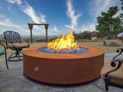 UNITY Corten Steel FIRE PIT The Outdoor Plus  48, 60 and 72 inch (TOP Ignition Options: Match Lit Ignition, Unity Sizes: 48 x 24 inches)