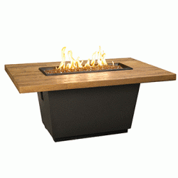 Cosmopolitan Gas Fire Table Reclaimed Wood Rectangle - AFD (AFD Ignition: Match Lit)