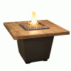 Cosmopolitan Gas Fire Table Square in Reclaimed Wood by AFD