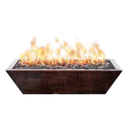 Copper "Maya" Fire Bowl 48, 60 and 72 inches The Outdoor Plus (TOP Ignition Options: Match Lit Ignition, TOP Linear Sizes: 48 x 20 inch)