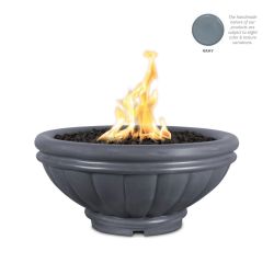 Custom Fire Pit "Roma" Concrete Fire Bowl  by The Outdoor Plus (Color: Gray (-GRY), TOP Fire Pit Size: 24", OPT Ignition: Match Lit, Fuel: LP Gas Powered)