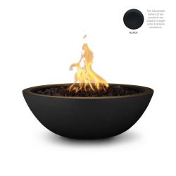 Concrete Fire Bowl "Sedona" By The Outdoor Plus - 27 & 33 Inch (Color: Black (-BLK), TOP Fire Pit Size: 27", OPT Ignition: Match Lit, Fuel: LP Gas Powered)