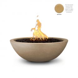 Concrete Fire Bowl "Sedona" By The Outdoor Plus - 27 & 33 Inch (Color: Brown (-BRN), TOP Fire Pit Size: 27", OPT Ignition: Match Lit, Fuel: LP Gas Powered)