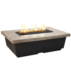 Contempo Rectangular Fire Table Reclaimed Wood - AF Designs (AFD Ignition: Match Lit, AFD Table Top Finish: Silver Pine)