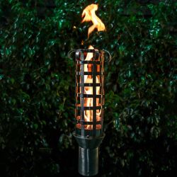 "Box Weave" Fire Torch by The Outdoor Plus - Light Up the Night (Torch Pole Included: No)