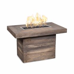 The "Yuma" Gas Fire Pit Woodgrain Finish by The Outdoor Plus (TOP Ignition Options: Match Lit Ignition)