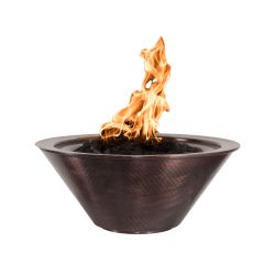 Copper Bowl Gas Fire Pit "Cazo" by The Outdoor Plus - 24-36 in. (TOP Fire Pit Size: 24", TOP Ignition: Match Light)